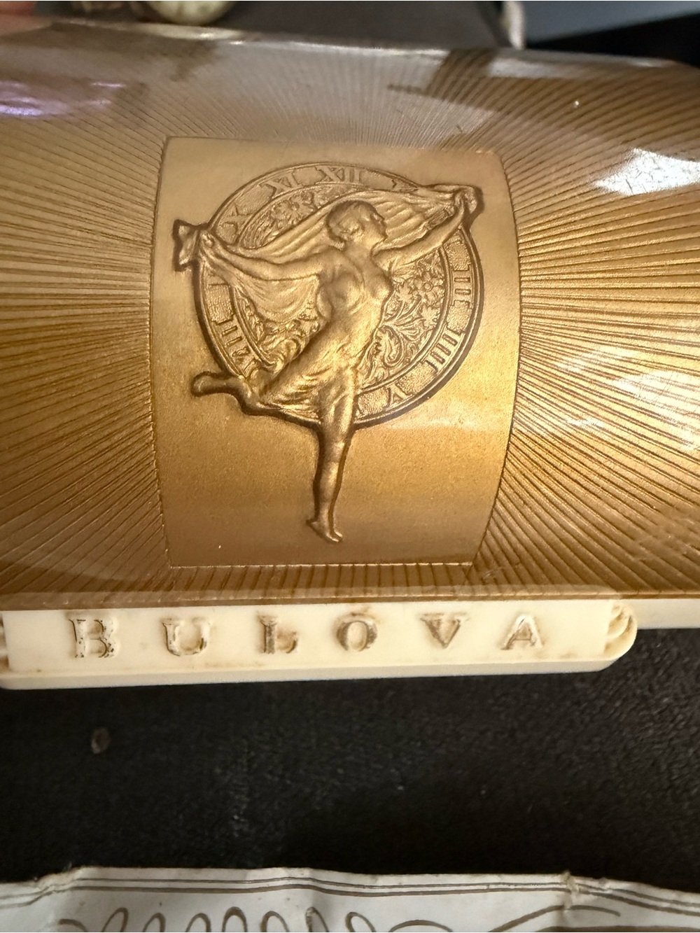 Bulova Gold and Ivory Decorative Watch Presentation Case